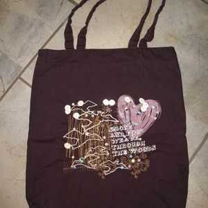 Old Navy Brown Cotton Reusable Tote Bag Handbag